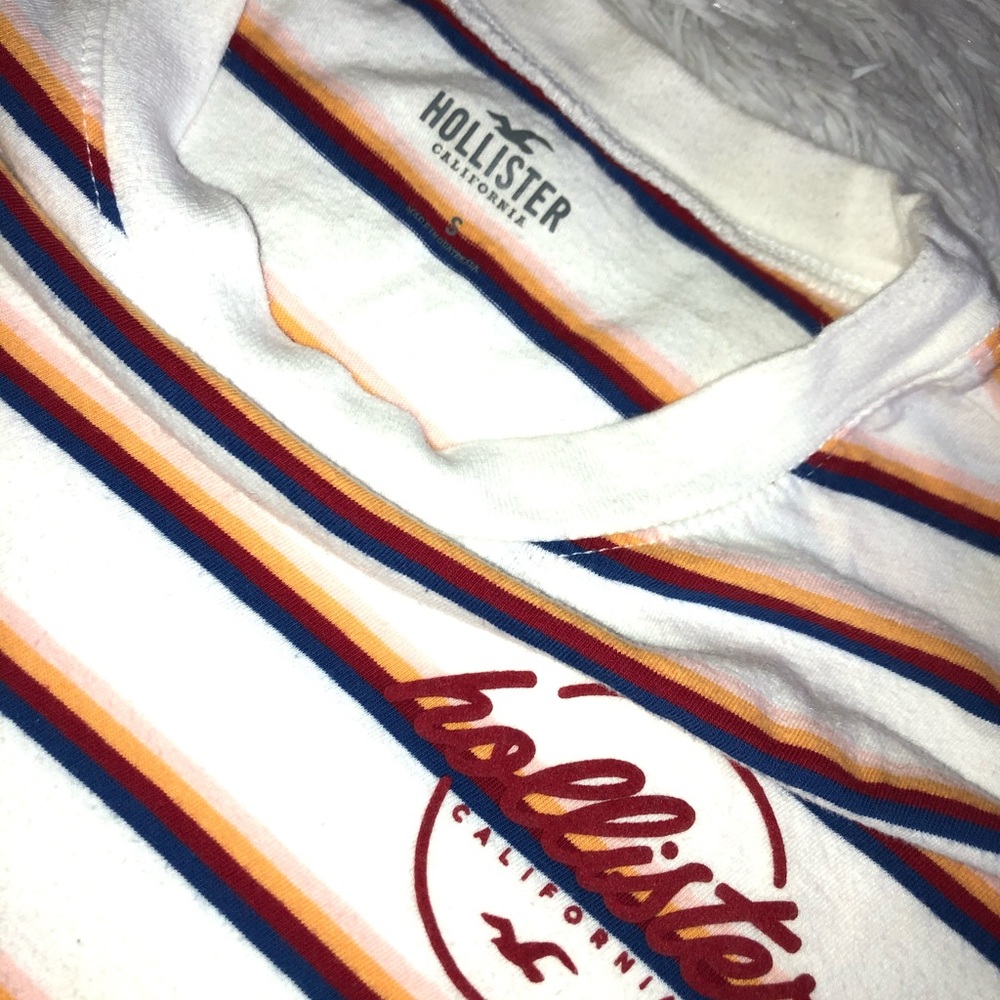 Hollister striped long sleeve cropped shirt